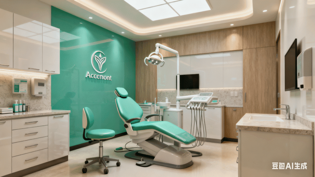 A clinic where the dental chair design is a central part of the brand's aesthetic and identity